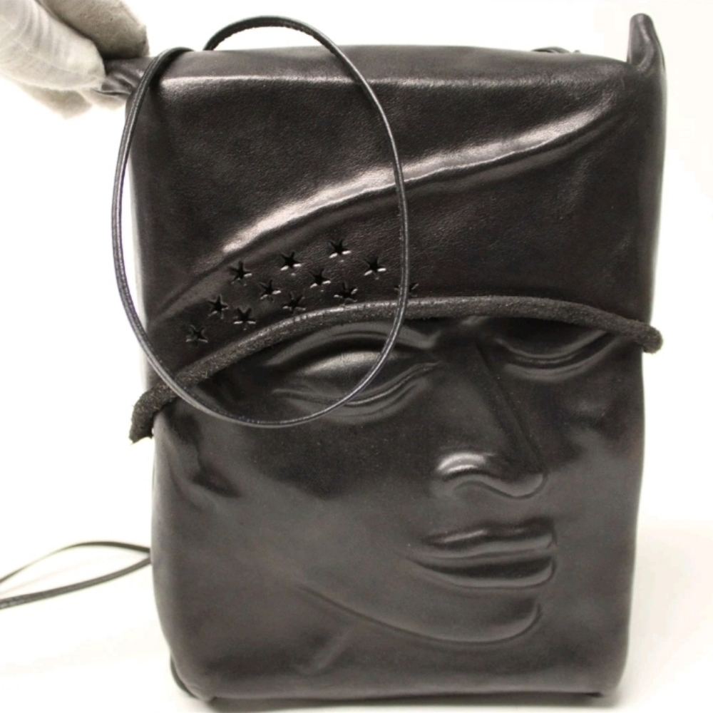 Deborah Einbender Sculpted Crossbody Bag DL Einbender Pursona Black Leather Bag